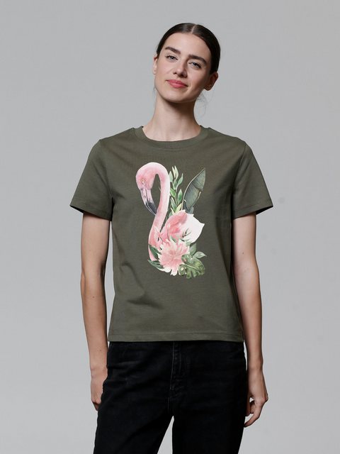 wat? Apparel T-Shirt Flamingo mit Blumen günstig online kaufen