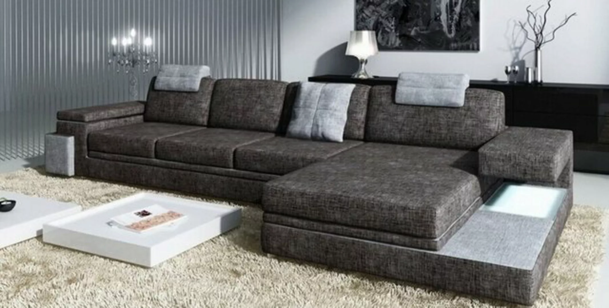 JVmoebel Ecksofa, Design Ledersofa Sofa mit USB Polster Wohnlandschaft Eck günstig online kaufen