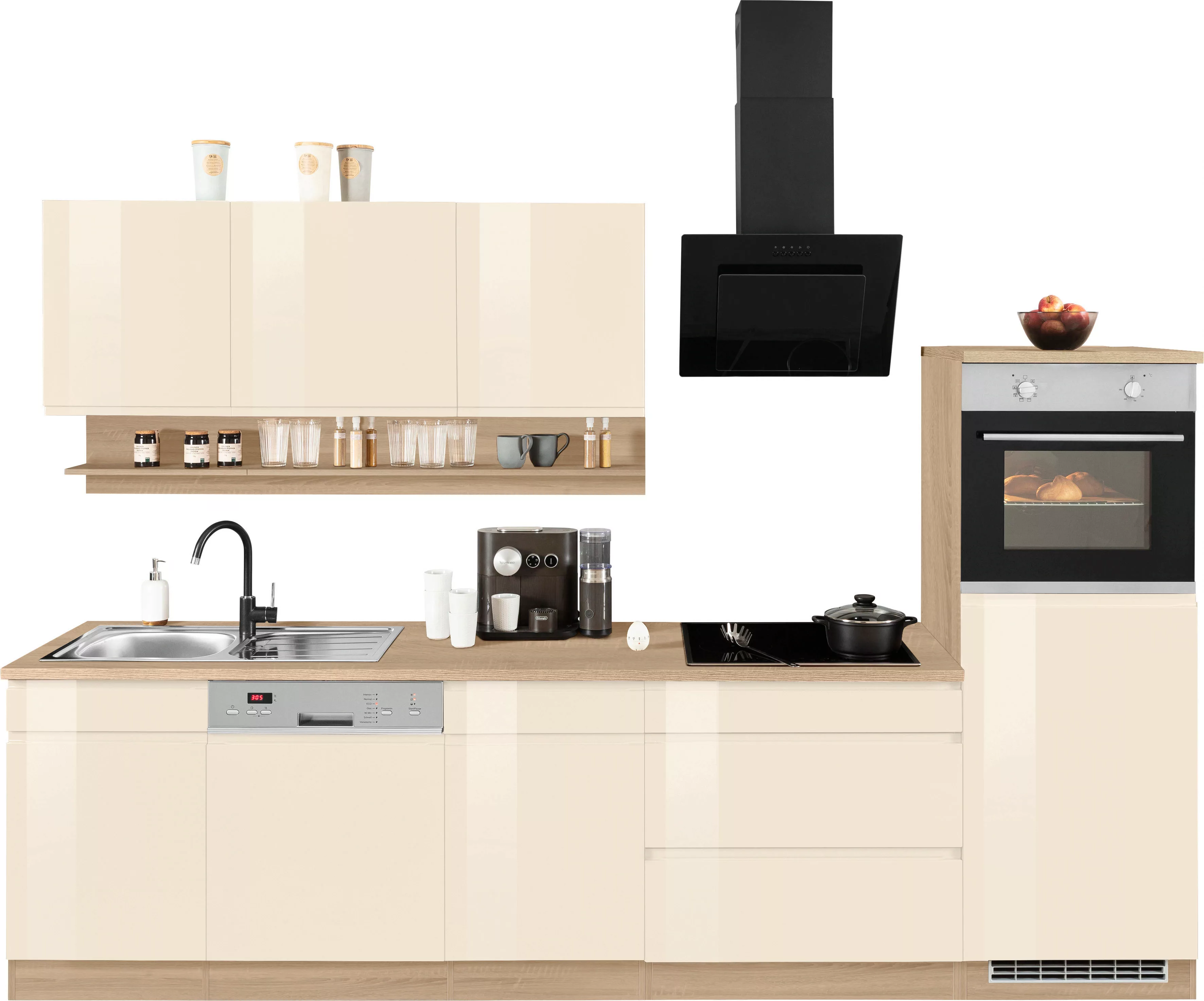 Kochstation Küche "KS-Virginia", Breite 300 cm, mit E-Geräten günstig online kaufen
