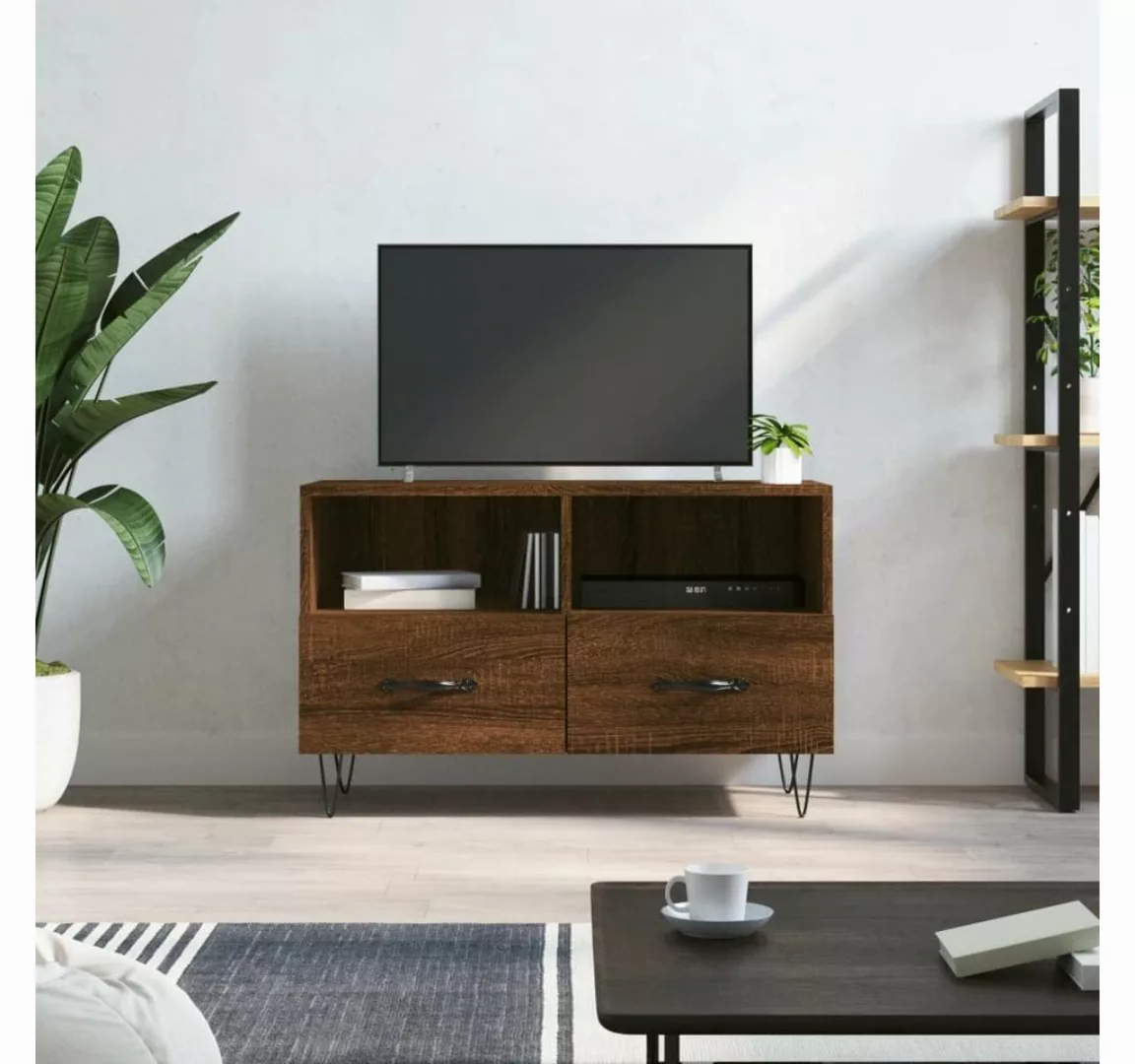 furnicato TV-Schrank Braun Eichen-Optik 80x36x50 cm Holzwerkstoff günstig online kaufen