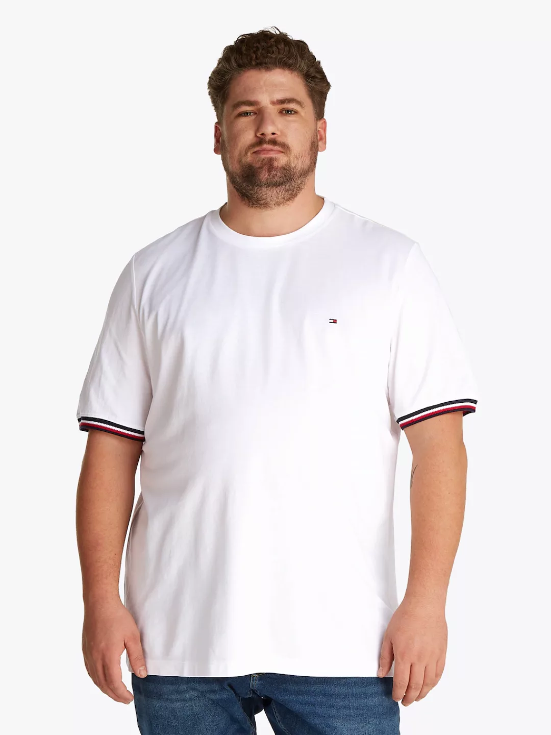 Tommy Hilfiger Big & Tall T-Shirt BT-GLOBAL STRIPE CUFF TEE-B Große Größen günstig online kaufen