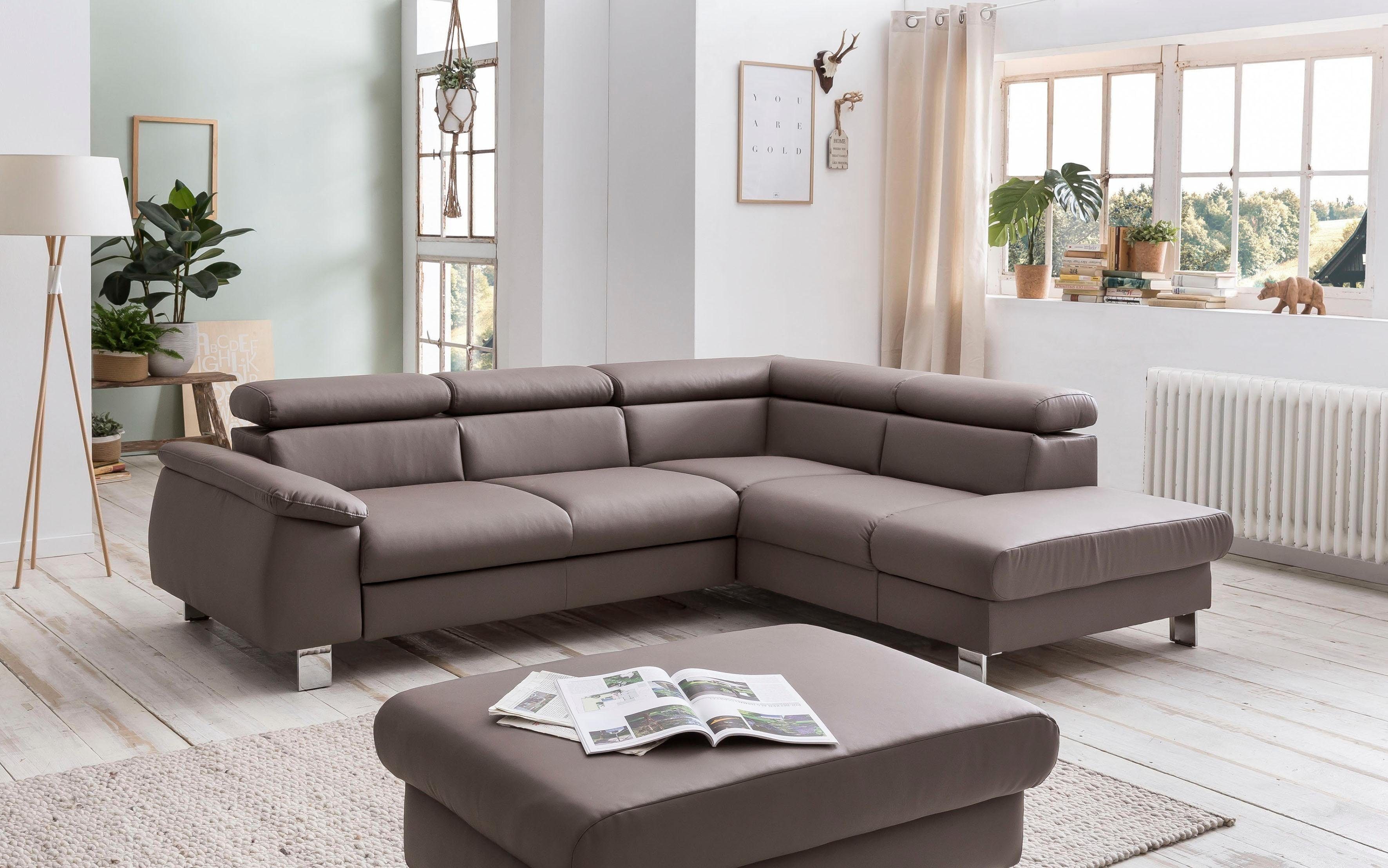 COTTA Ecksofa "Komaris L-Form mit Kopfteilverstellung", wahlweise mit Bettf günstig online kaufen
