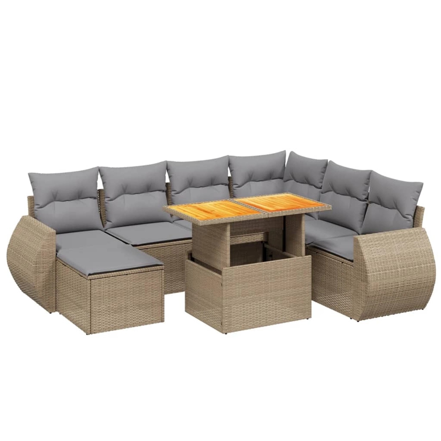 vidaXL 8-tlg Garten-Sofagarnitur mit Kissen Beige Poly Rattan Modell 273 günstig online kaufen