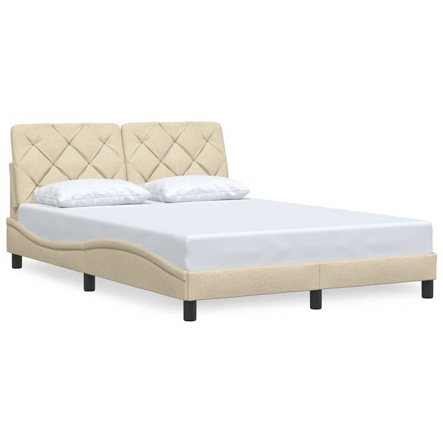 vidaXL Bett Bettgestell ohne Matratze Creme 140x190 cm Stoff günstig online kaufen