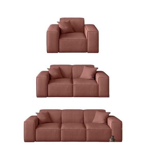 Fun Möbel Polstergarnitur Sofaset Designersofa CELES 3-2-1 in Stoff inkl. 5 günstig online kaufen