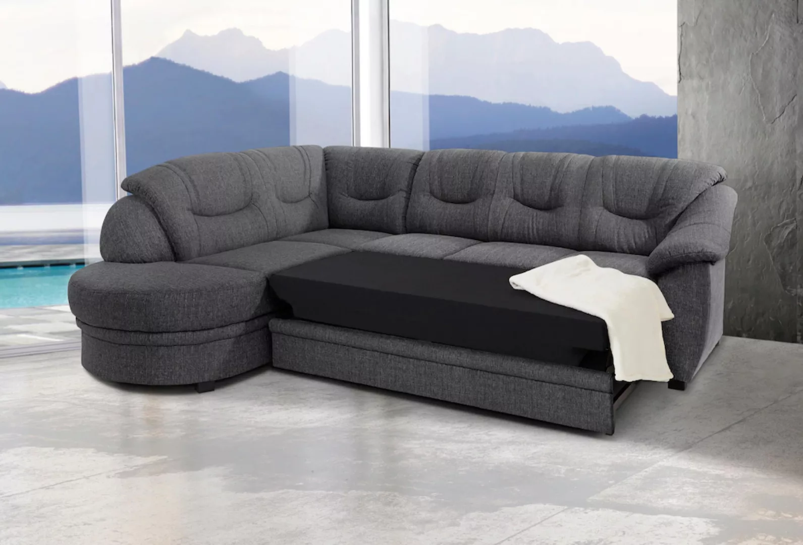 sit&more Ecksofa Bellevue L-Form, wahlweise mit Bettfunktion günstig online kaufen