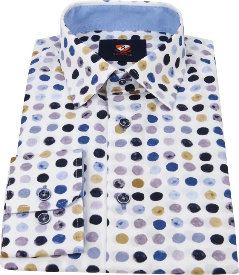Suitable Hemd Glühbirnen Blau Beige - Größe 38 günstig online kaufen