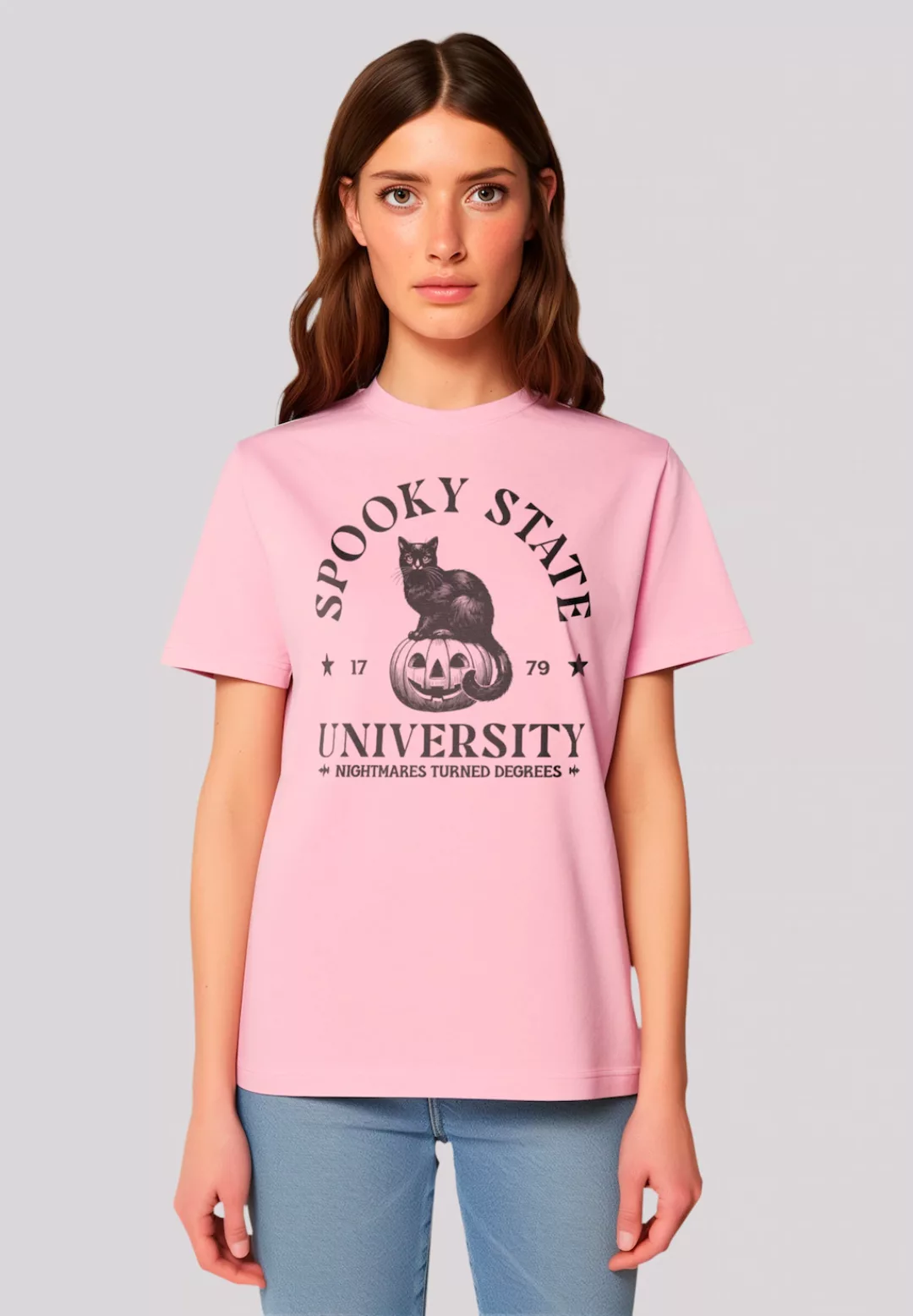 F4NT4STIC T-Shirt "Halloween University Spooky state cat", Premium Qualität günstig online kaufen