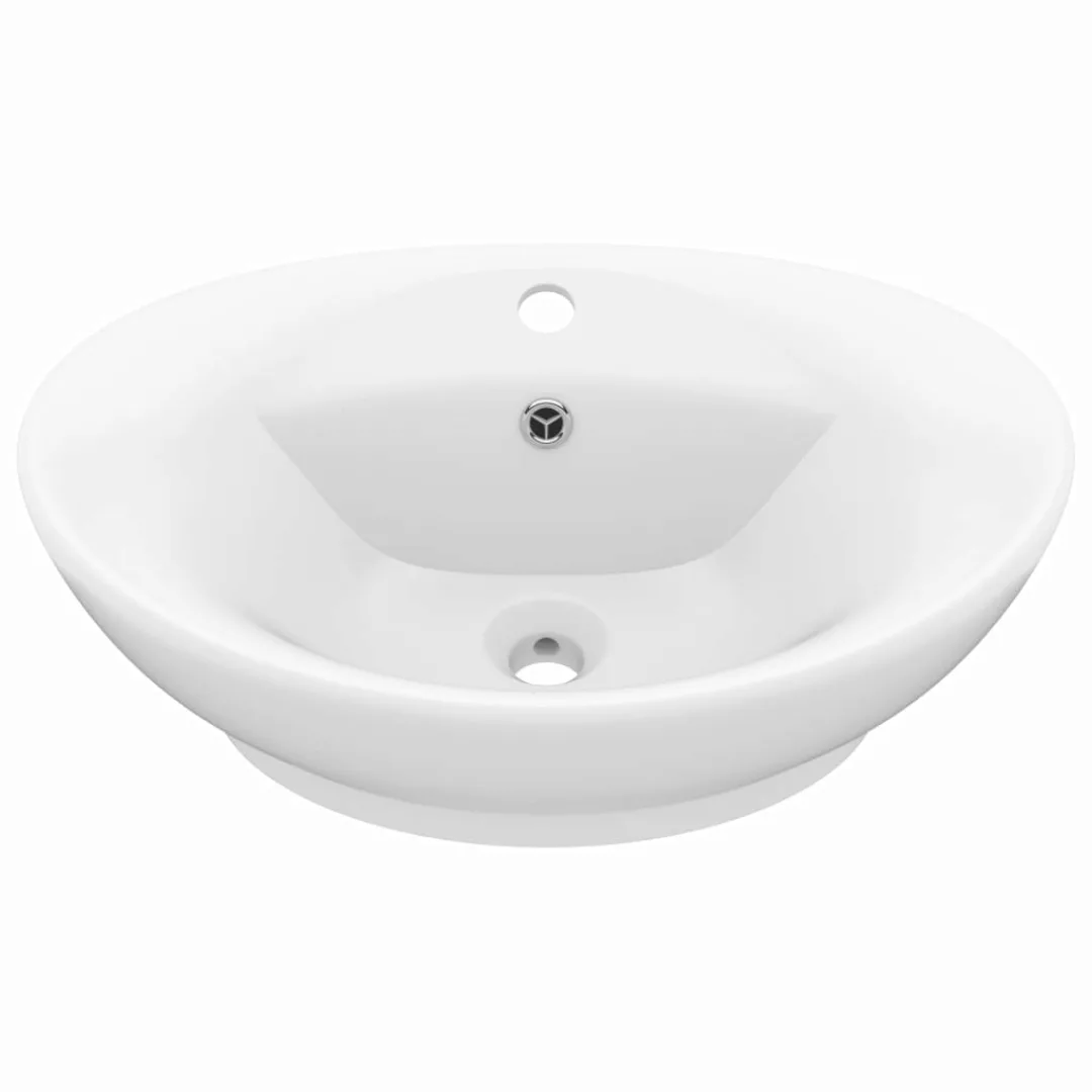 Luxus-waschbecken Ãberlauf Oval Matt-weiß 58,5x39 Cm Keramik günstig online kaufen