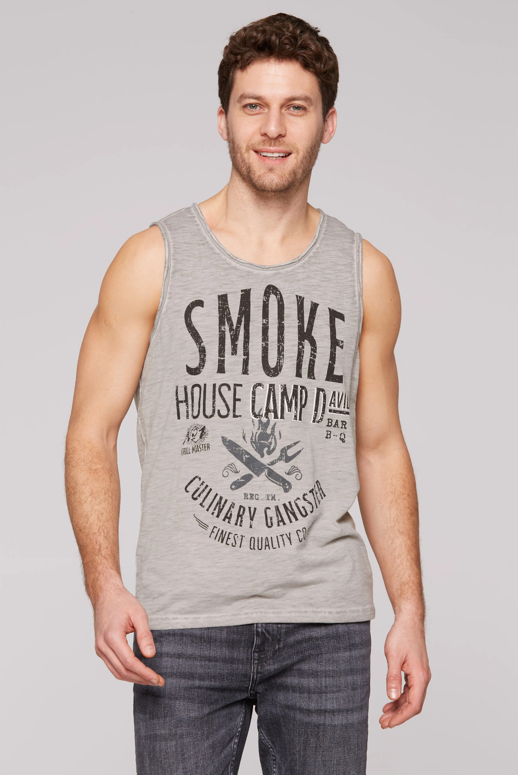 CAMP DAVID Tanktop, mit offenen Kanten an den Ausschnitten günstig online kaufen