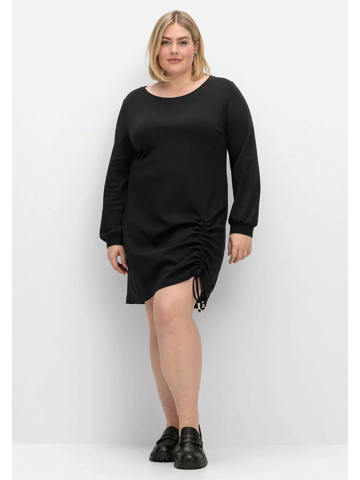 Sheego Jerseykleid "Große Größen", mit Tunnelzug am Saum günstig online kaufen