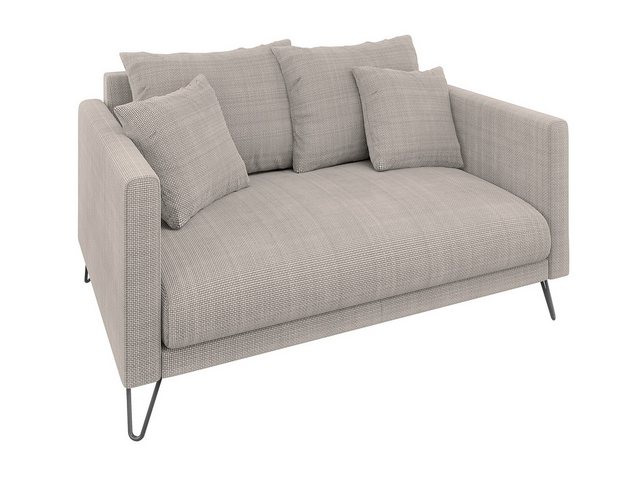 S-Style Möbel 2-Sitzer Sofa Harmony aus Chenille-Stoff mit Hohen Schwarzen günstig online kaufen