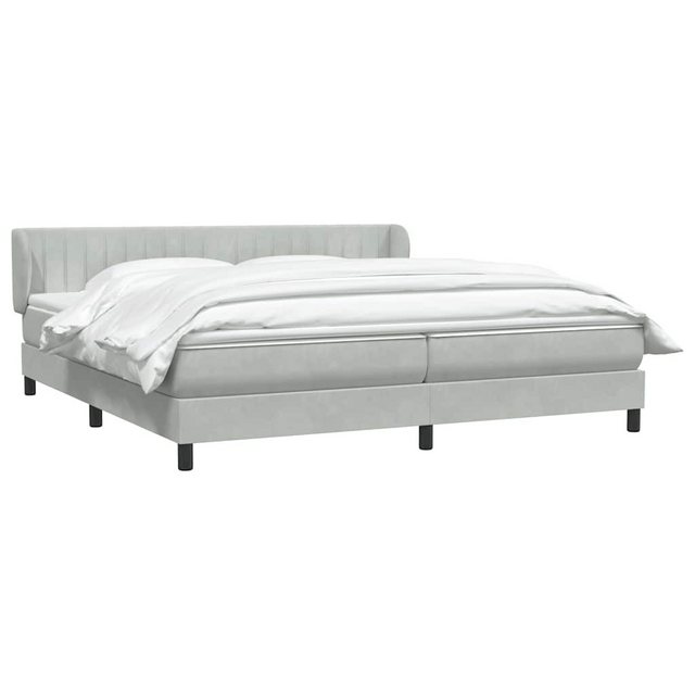 vidaXL Bett Boxspringbett mit Matratzen Hellgrau 200x220 cm Samt günstig online kaufen