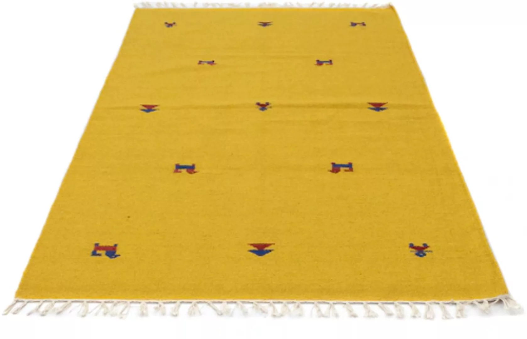 morgenland Wollteppich »Kelim Teppich handgewebt gelb«, rechteckig günstig online kaufen