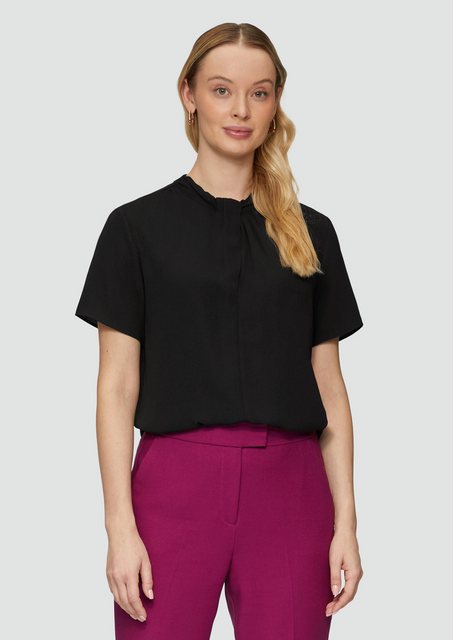 s.Oliver BLACK LABEL Kurzarmbluse Bluse mit Knoten-Detail günstig online kaufen