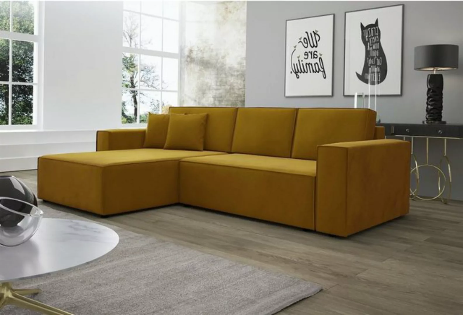 Fun Möbel Ecksofa Ecksofa Schlafsofa Sofa CONOR Stoff oder Kunstleder, inkl günstig online kaufen