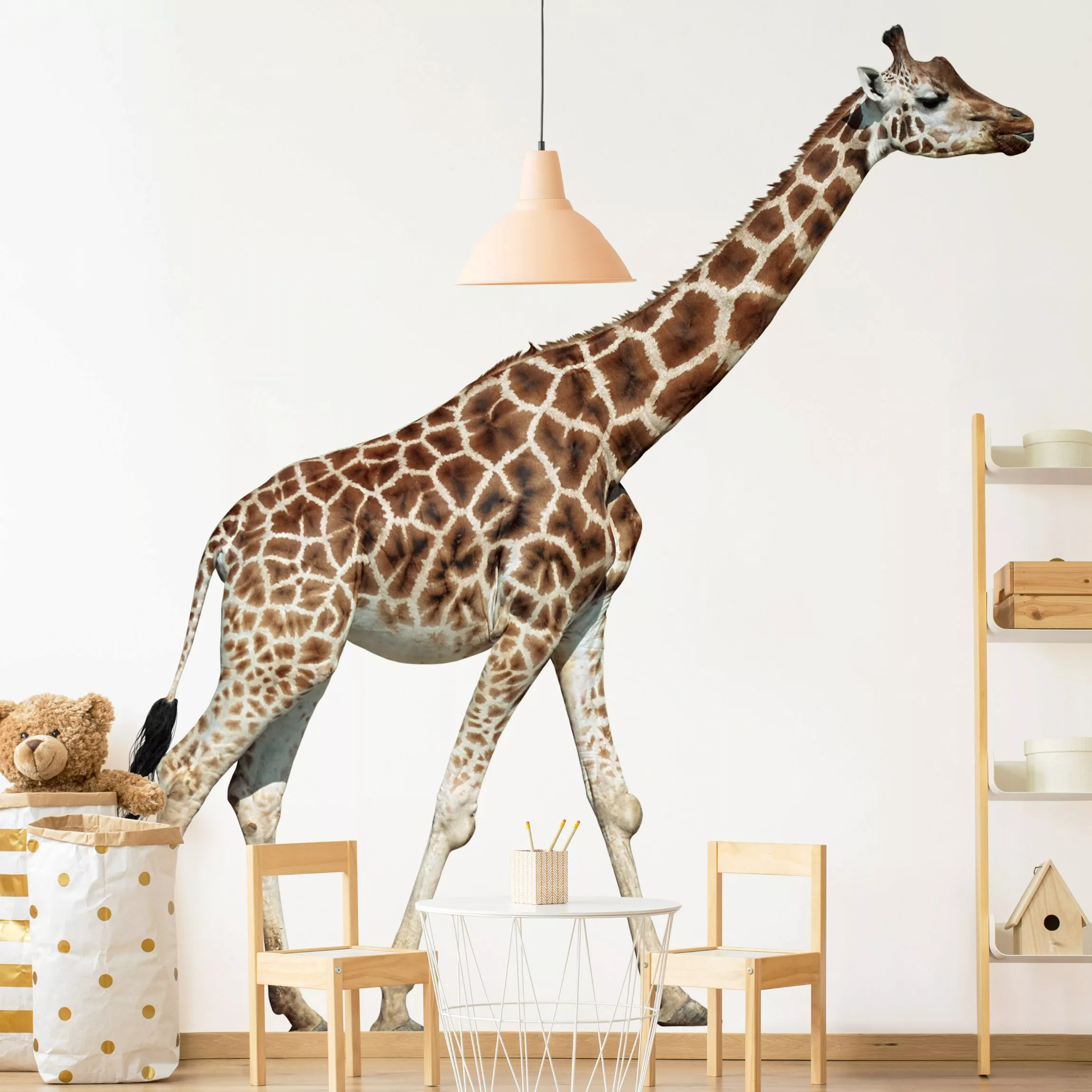 Bilderwelten Kindertapete Laufende Giraffe braun Gr. 192 x 192 günstig online kaufen
