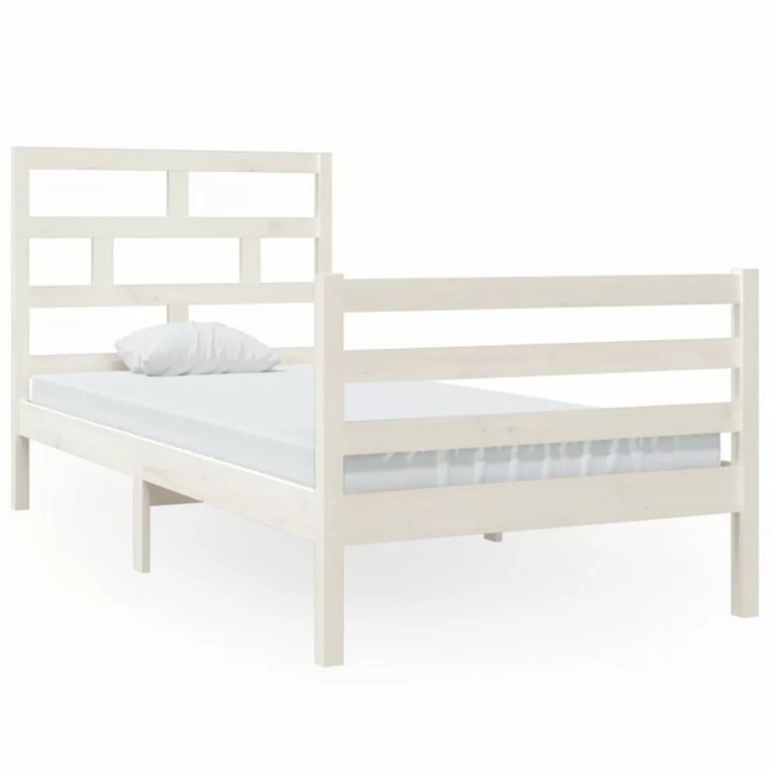 furnicato Bett Massivholzbett Weiß Kiefer 90x200 cm günstig online kaufen