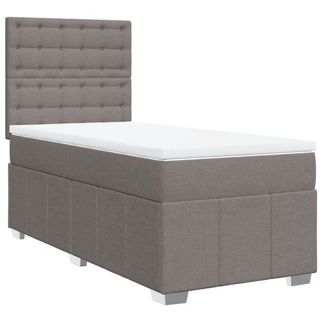 vidaXL Bett Boxspringbett mit Matratze Taupe 90x200 cm Stoff günstig online kaufen