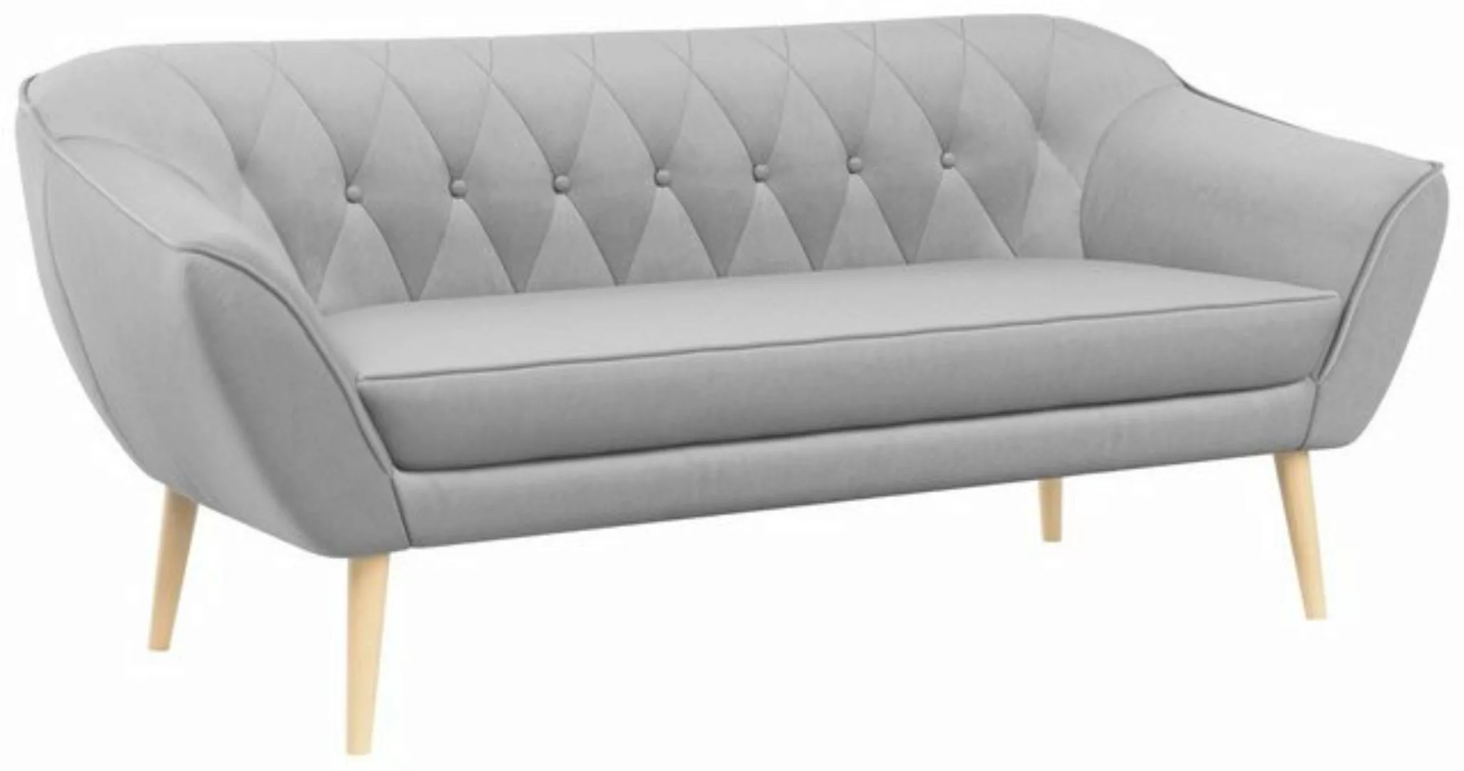 MKS MÖBEL Sofa PIRS-3 Sitzer, Skandinavischer Stil, Gesteppte Polsterung, H günstig online kaufen