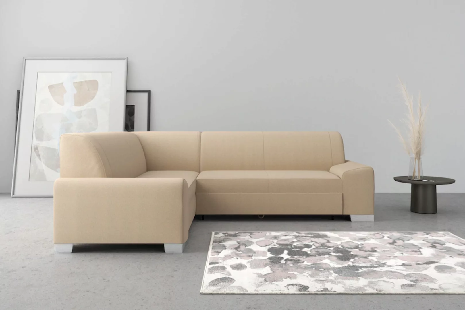 DOMO collection Ecksofa "Anzio L-Form", Wahlweise mit Bettfunktion und Fede günstig online kaufen