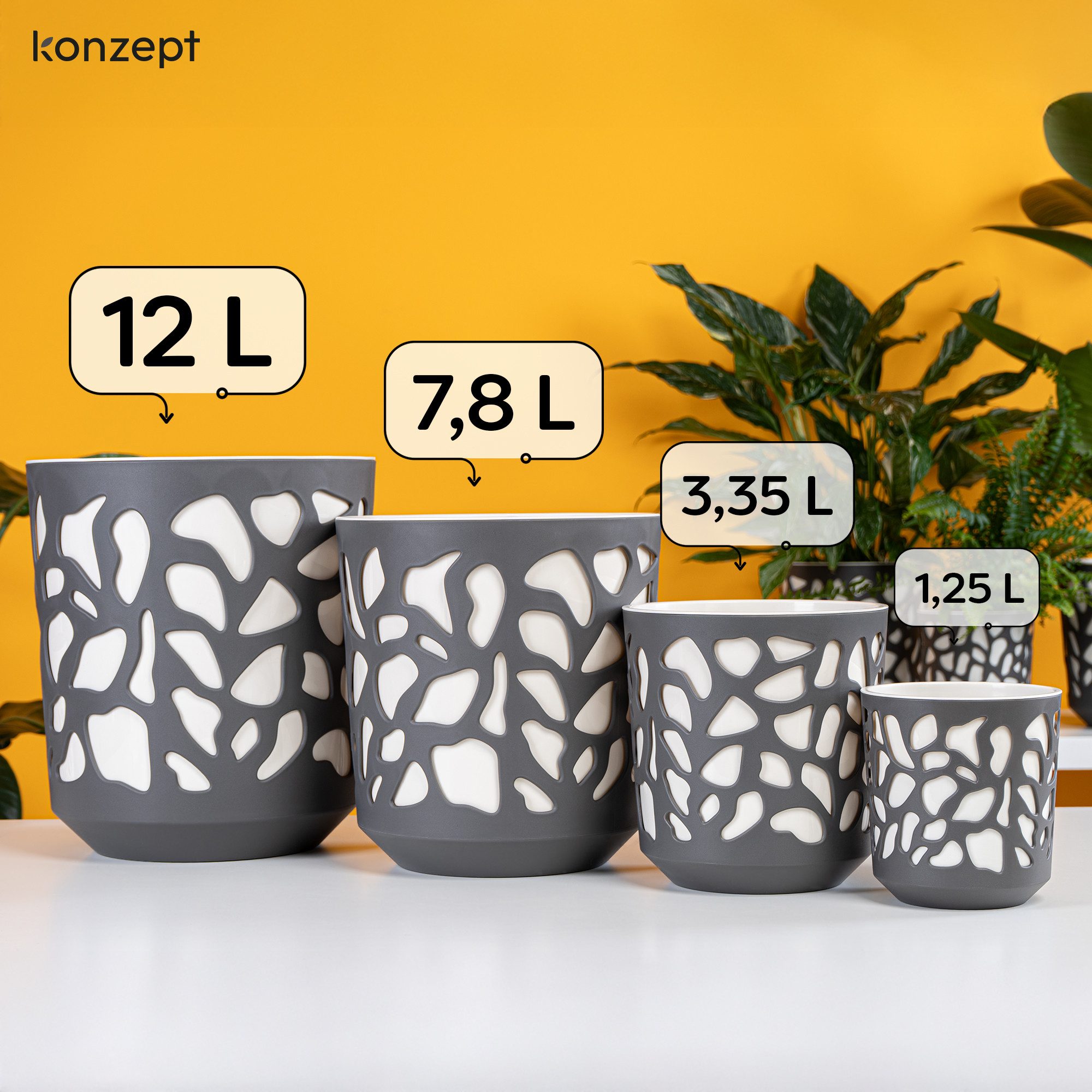 KONZEPT Blumentopf großer Übertopf aus Kunststoff günstig online kaufen