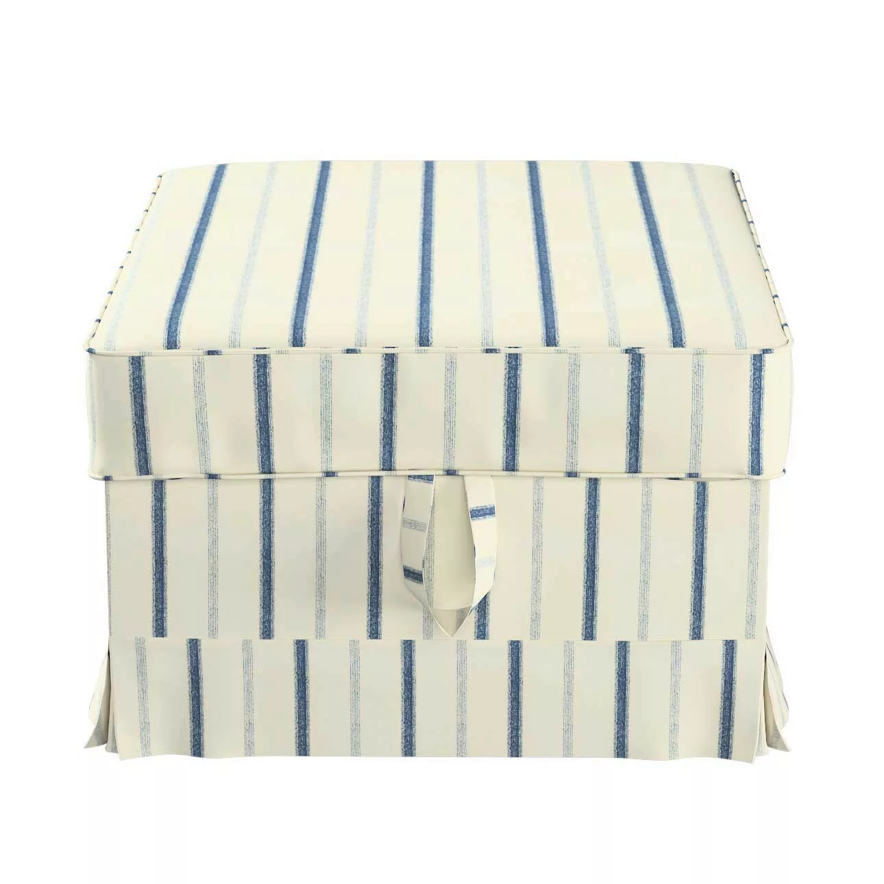 Bezug für Ektorp Bromma Hocker, creme- blau gestreift, Husse, Ektorp Bromma günstig online kaufen