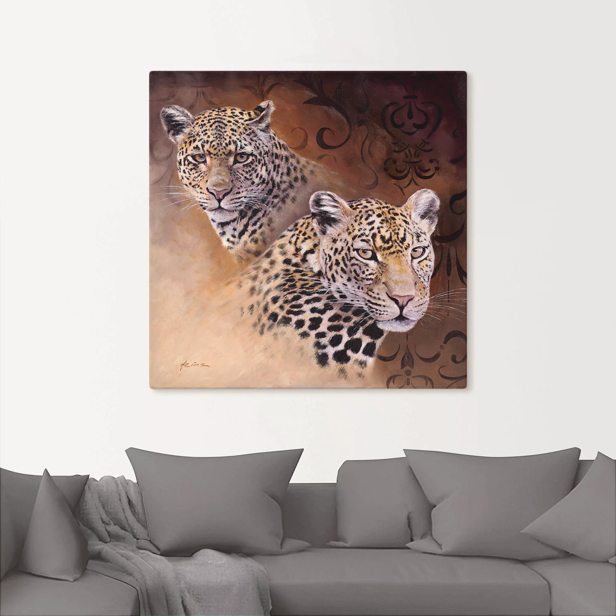 Artland Wandbild »Leoparden«, Wildtiere, (1 St.), als Alubild, Outdoorbild, günstig online kaufen