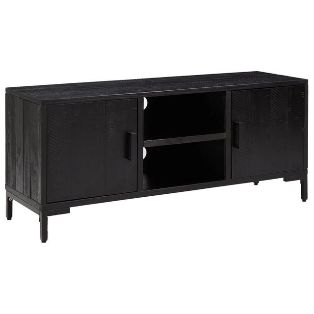 furnicato TV-Schrank Schwarz 110x35x48 cm Massivholz Kiefer günstig online kaufen