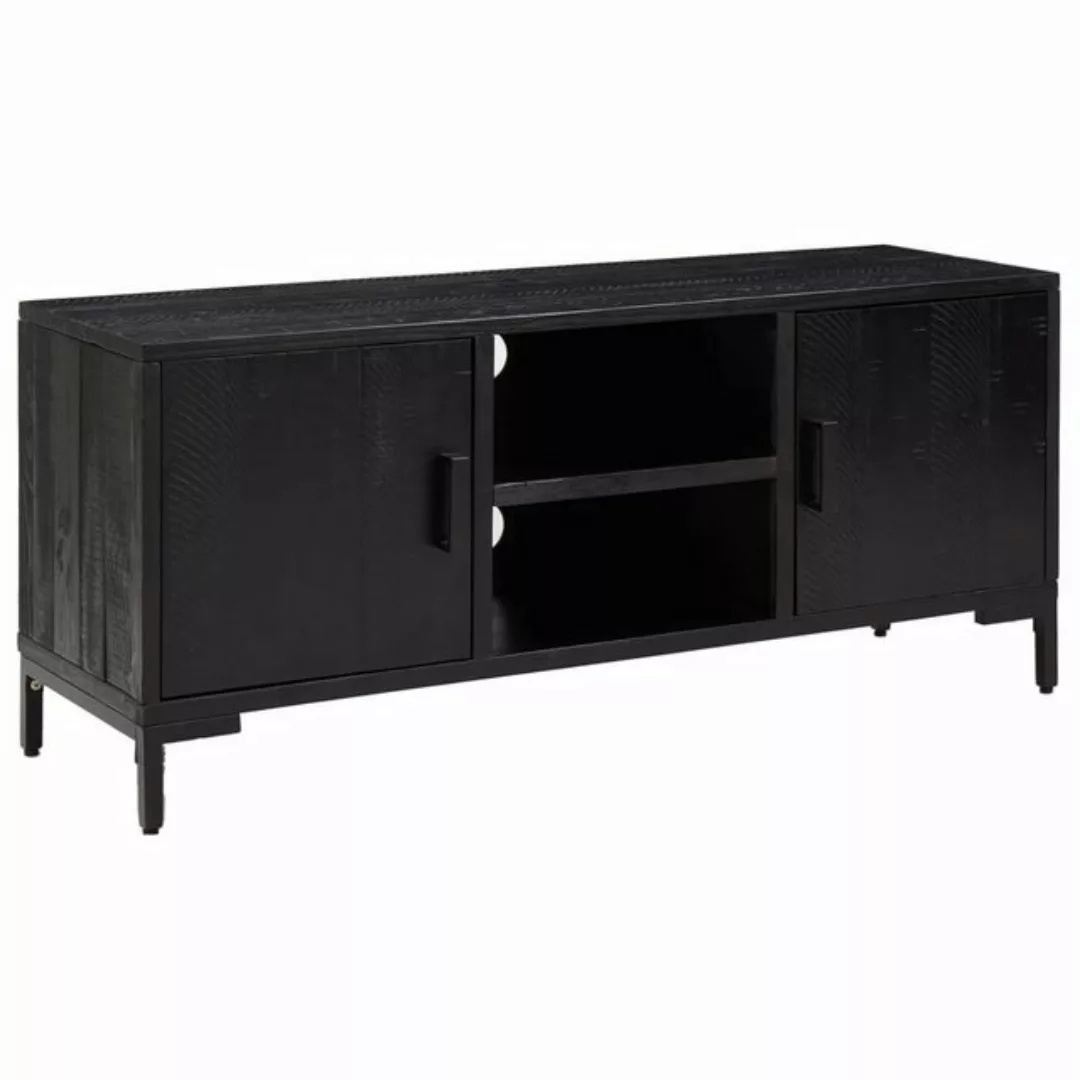 furnicato TV-Schrank Schwarz 110x35x48 cm Massivholz Kiefer (1-St) günstig online kaufen