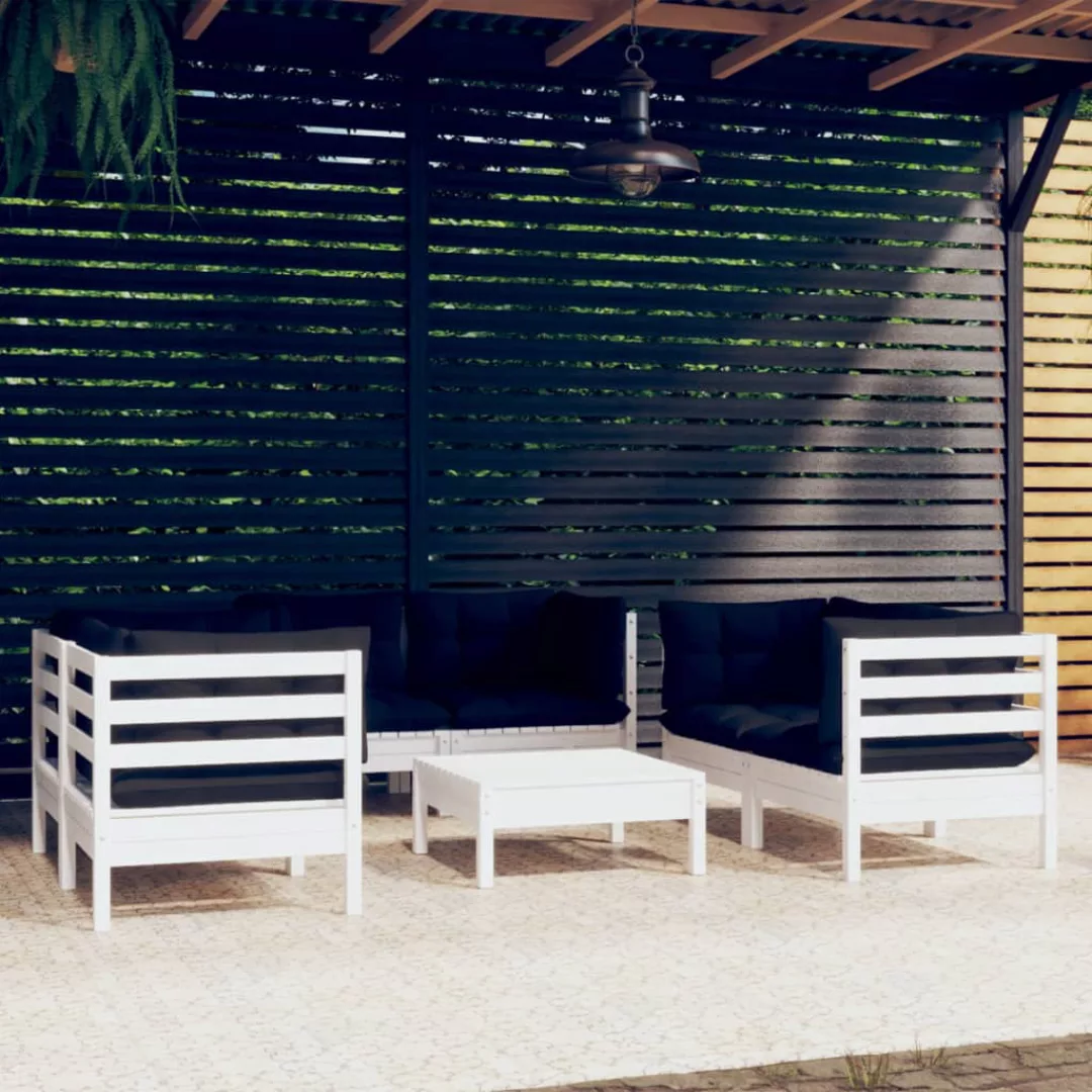 7-tlg. Garten-lounge-set Mit Kissen Kiefer Massivholz günstig online kaufen