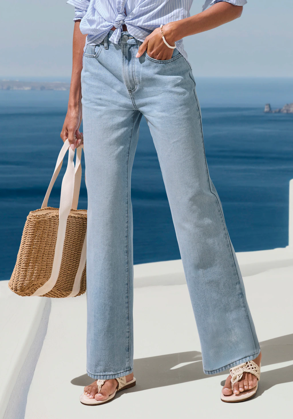 LASCANA Weite Jeans, mit hohem Bund und 5-Pocket-Style günstig online kaufen