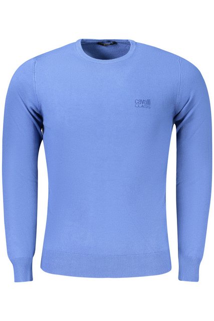 Cavalli Class Strickpullover Eleganter Herrenpullover in Blau mit Stickerei günstig online kaufen