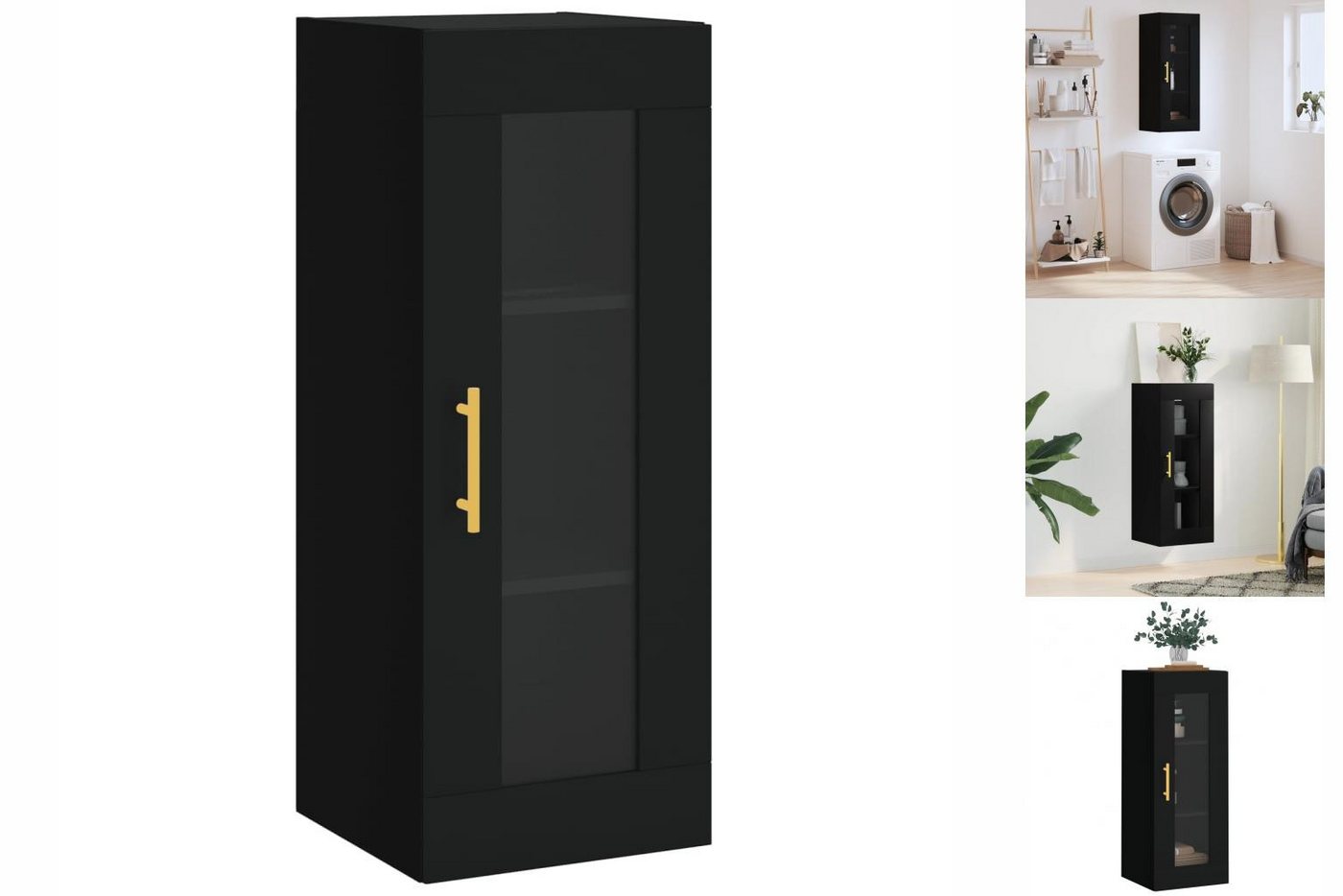 vidaXL Hängeschrank Wandschrank Hängeschrank Aufbewahrung Schwarz 34,5x34x9 günstig online kaufen