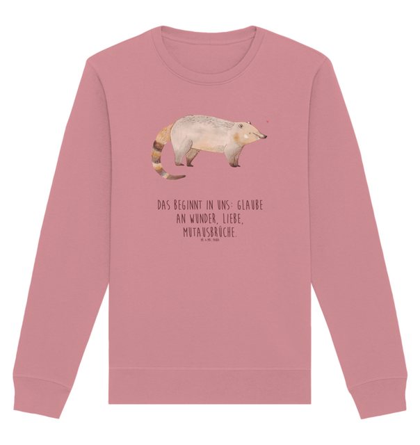 Mr. & Mrs. Panda Longpullover Größe M Nasenbär - Canyon Pink - Geschenk, Sw günstig online kaufen