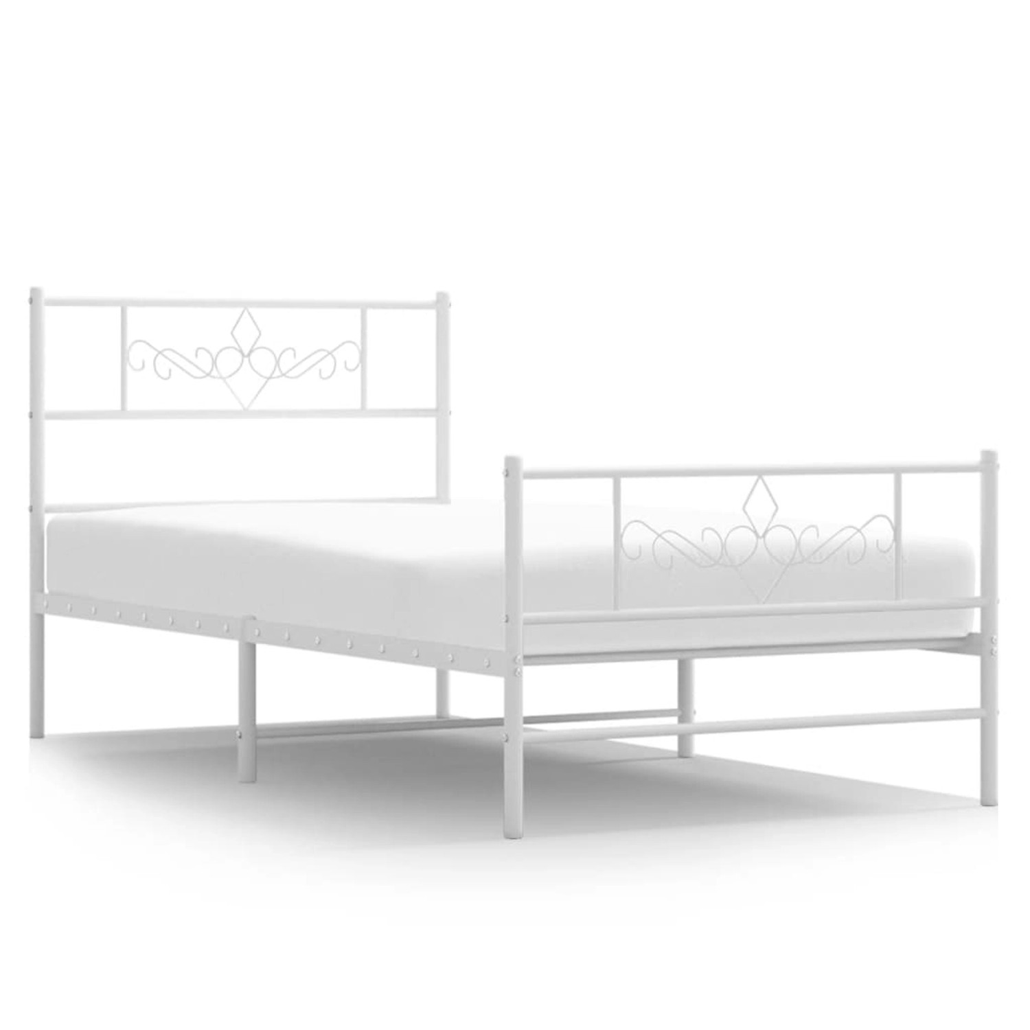 vidaXL Bettgestell mit Kopf- und Fußteil Metall Weiß 90x190 cm Modell 10188 günstig online kaufen