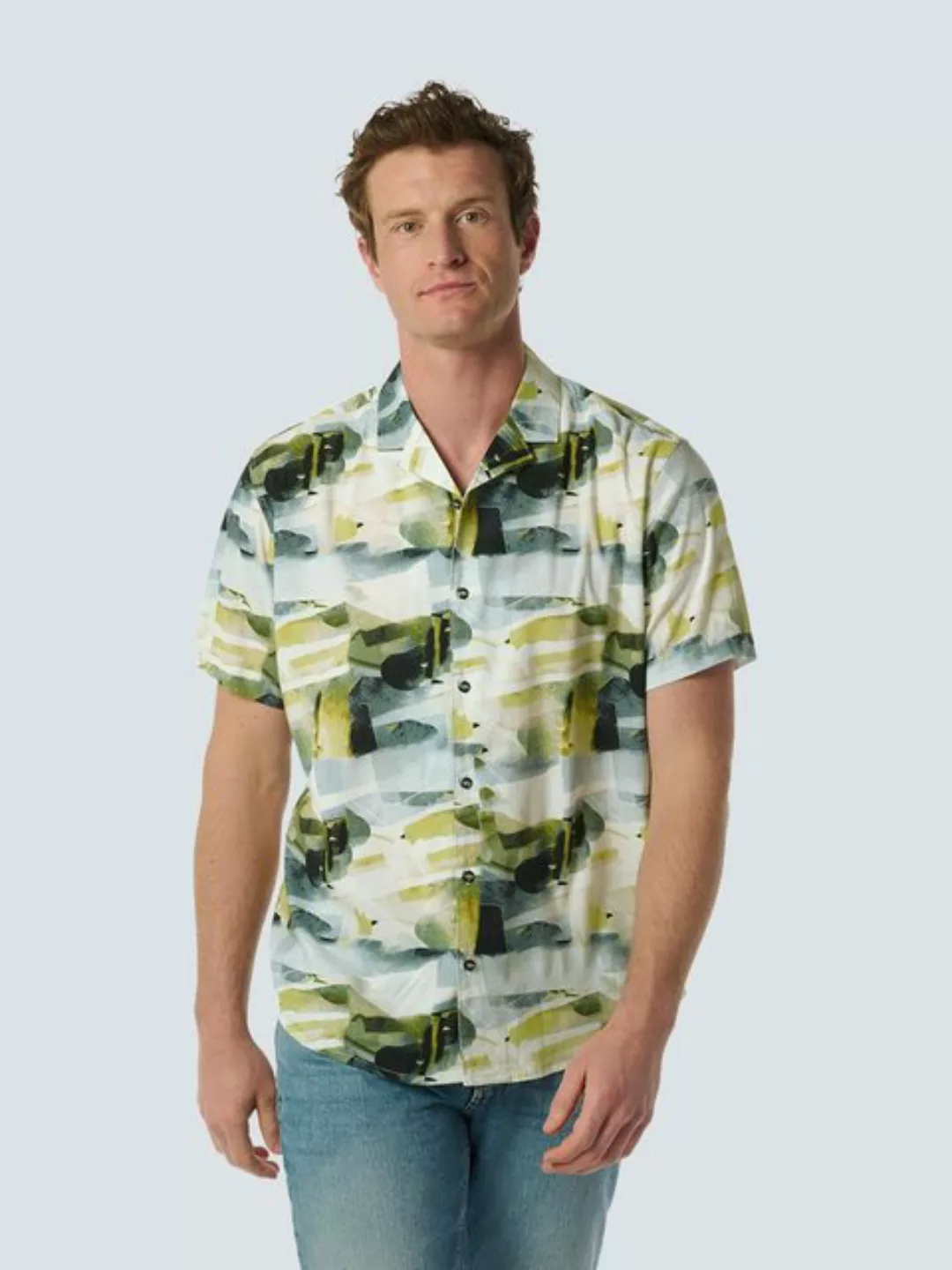 NO EXCESS Kurzarmhemd - Kurzarmhemd mit Print - Hemd kurzarm - Resort Colla günstig online kaufen