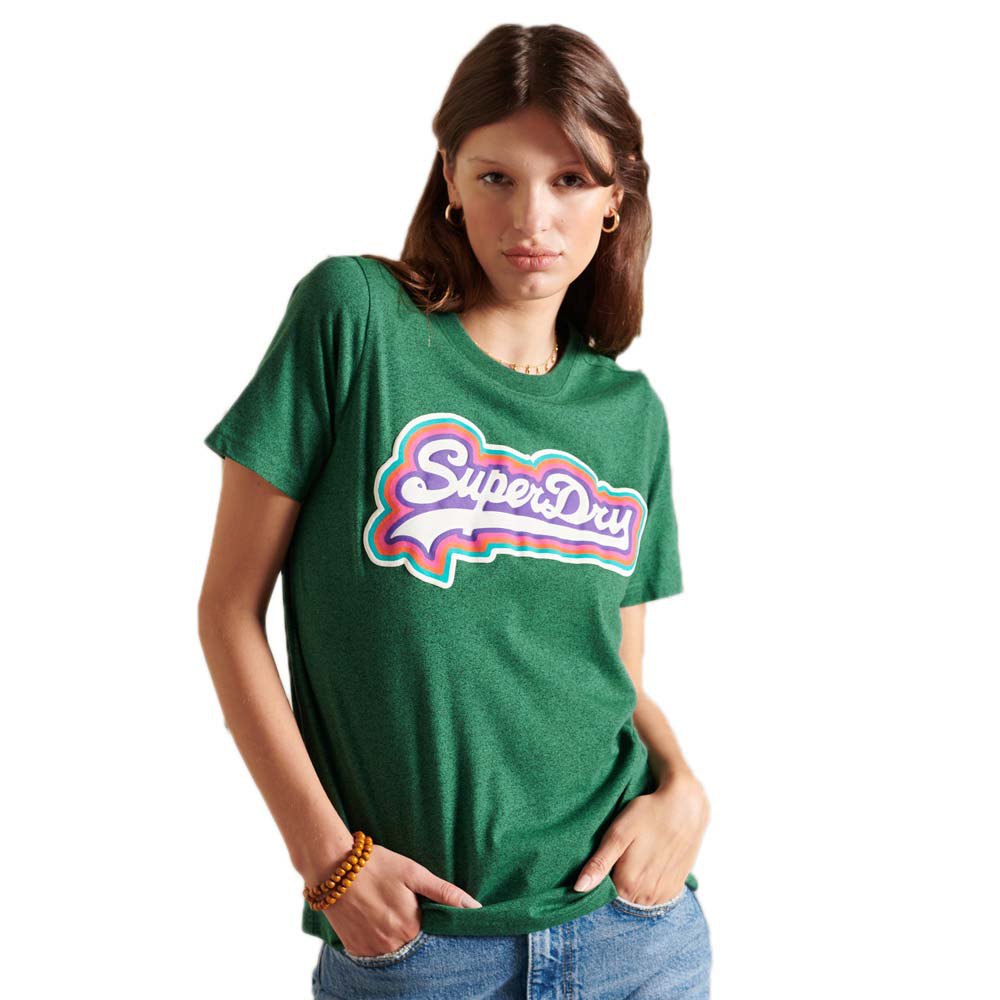 Superdry Vintage Logo Rainbow Kurzarm T-shirt S Teal Marl günstig online kaufen