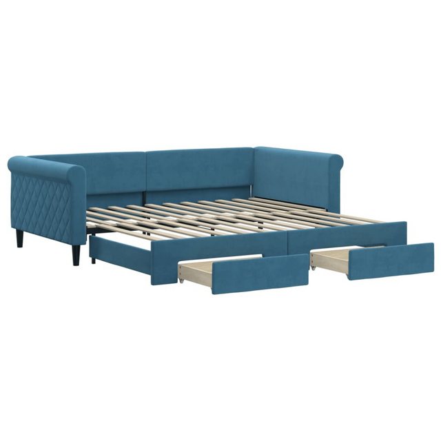 vidaXL Gästebett Gästebett Tagesbett Ausziehbar mit Schubladen Blau 100x200 günstig online kaufen