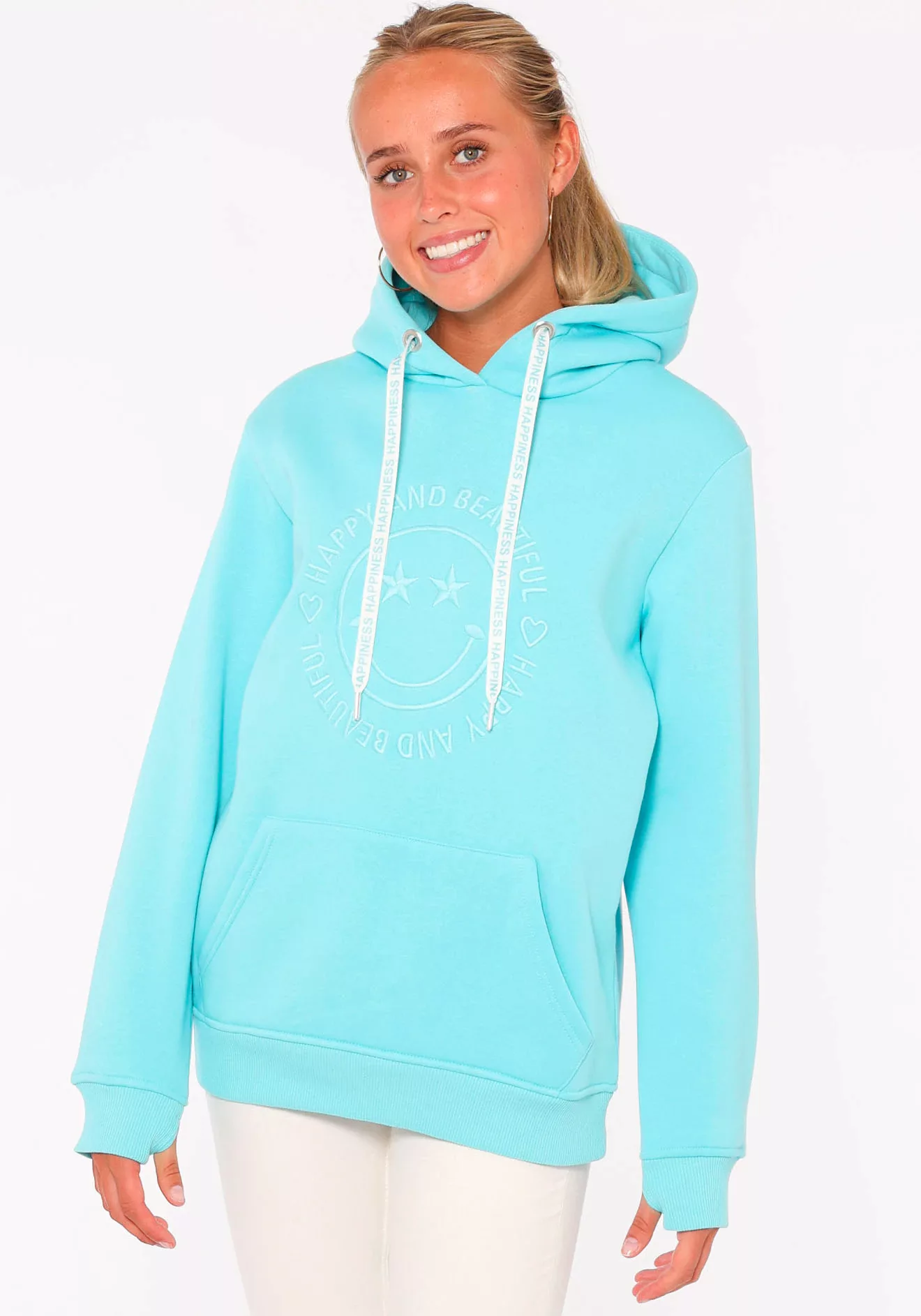 Zwillingsherz Kapuzensweatshirt "Happy and Beautiful", mit gleichfarbiger S günstig online kaufen