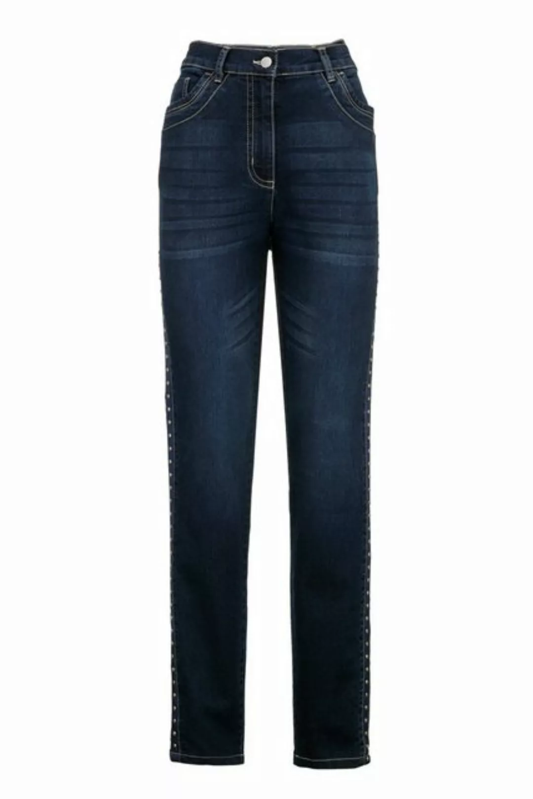 MIAMODA Regular-fit-Jeans Jeans Straight Fit Ziernieten 5-Pocket günstig online kaufen