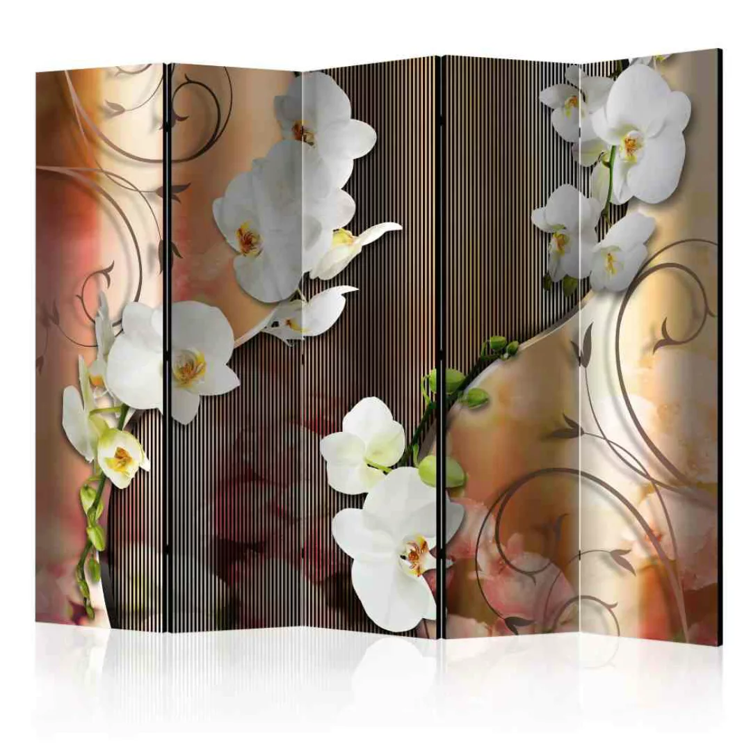 Raumtrenner Paravent mit Orchideen Motiv 225 cm breit günstig online kaufen