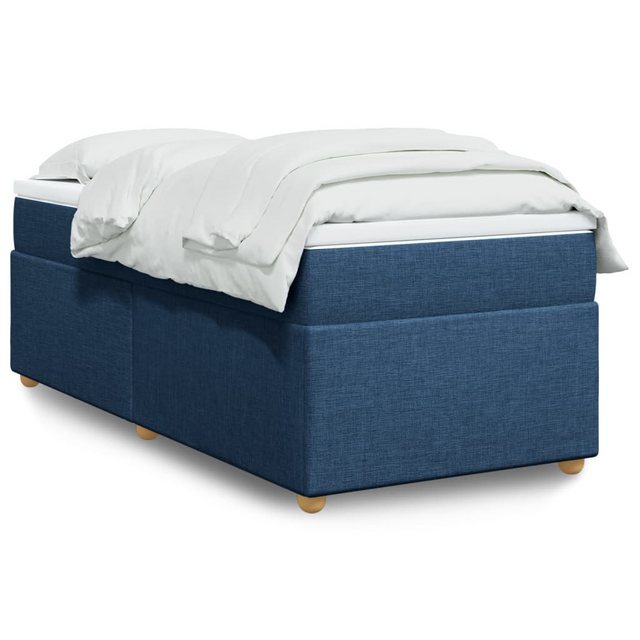 vidaXL Boxspringbett, Boxspringbett mit Matratze Blau 90x190 cm Stoff günstig online kaufen