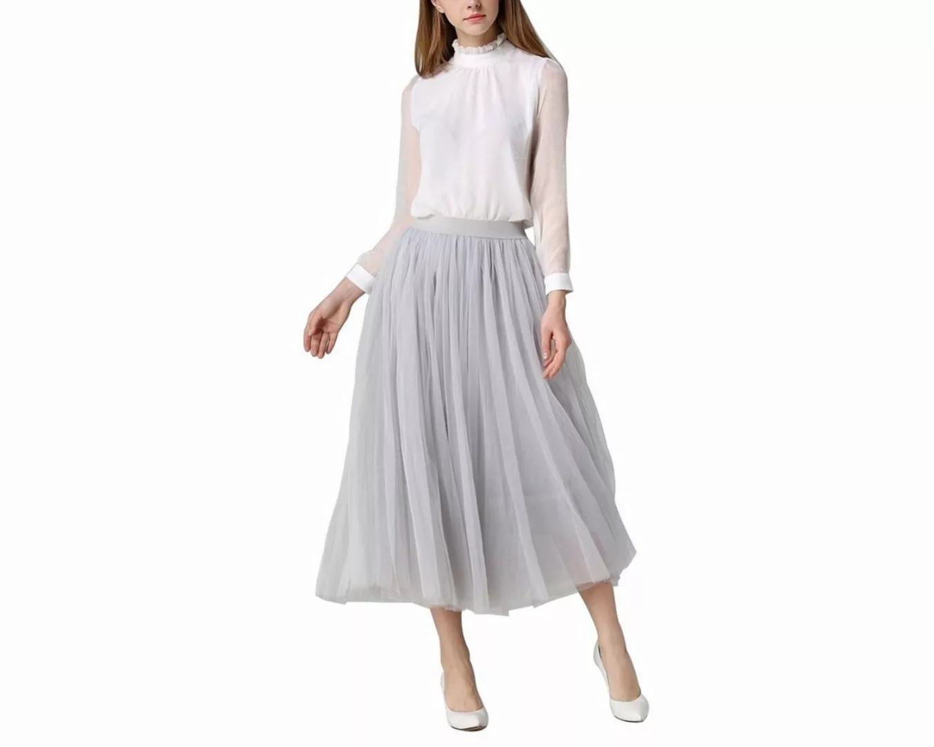 DEBAIJIA Meshrock Meshrock Damen Maxirock Sommer Elegant Lange Röcke Kleid günstig online kaufen