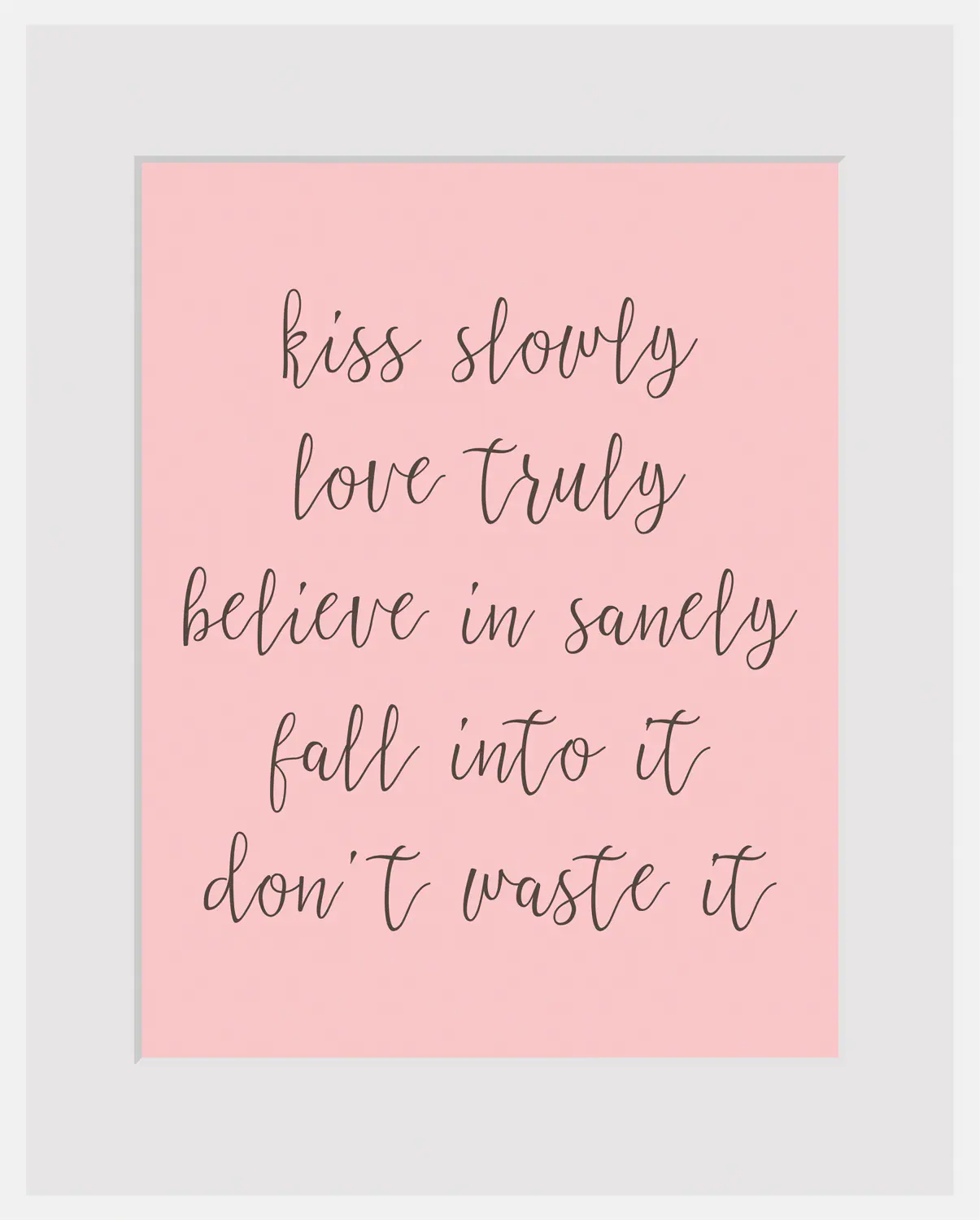 queence Bild "kiss slowly", Sprüche & Texte, Spruch, gerahmt günstig online kaufen