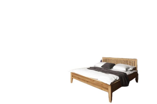 Natur24 Bett Bett Sydo 1 Kernbuche massiv 200x200cm mit Holzkopfteil und Ho günstig online kaufen