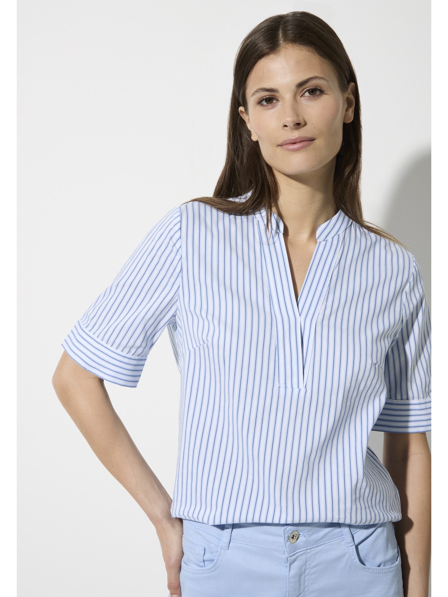 MORE&MORE Kurzarmbluse Streifenbluse günstig online kaufen