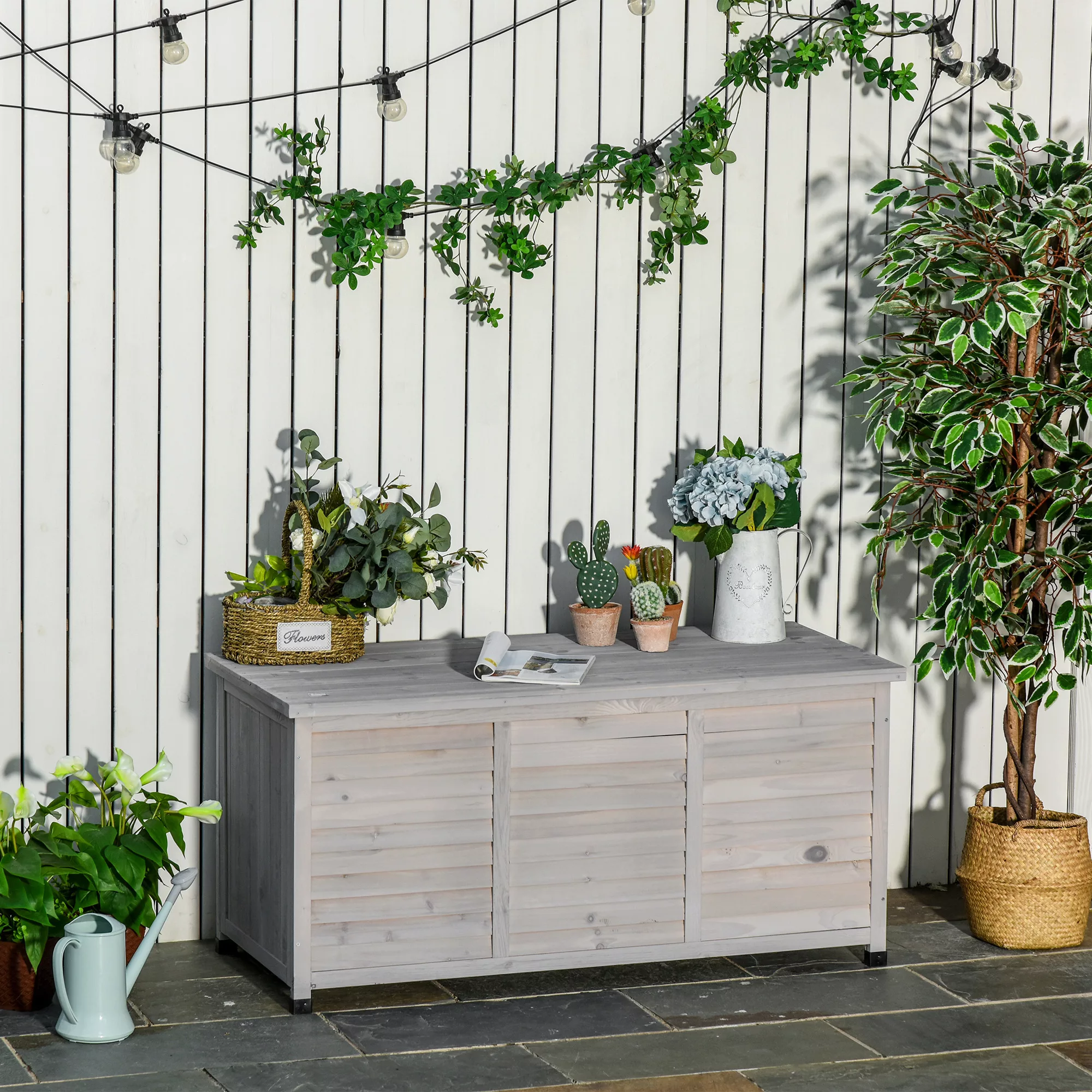 Outsunny Gartenschrank Gerätehaus Gerätescharank wasserbeständig Tannenholz günstig online kaufen