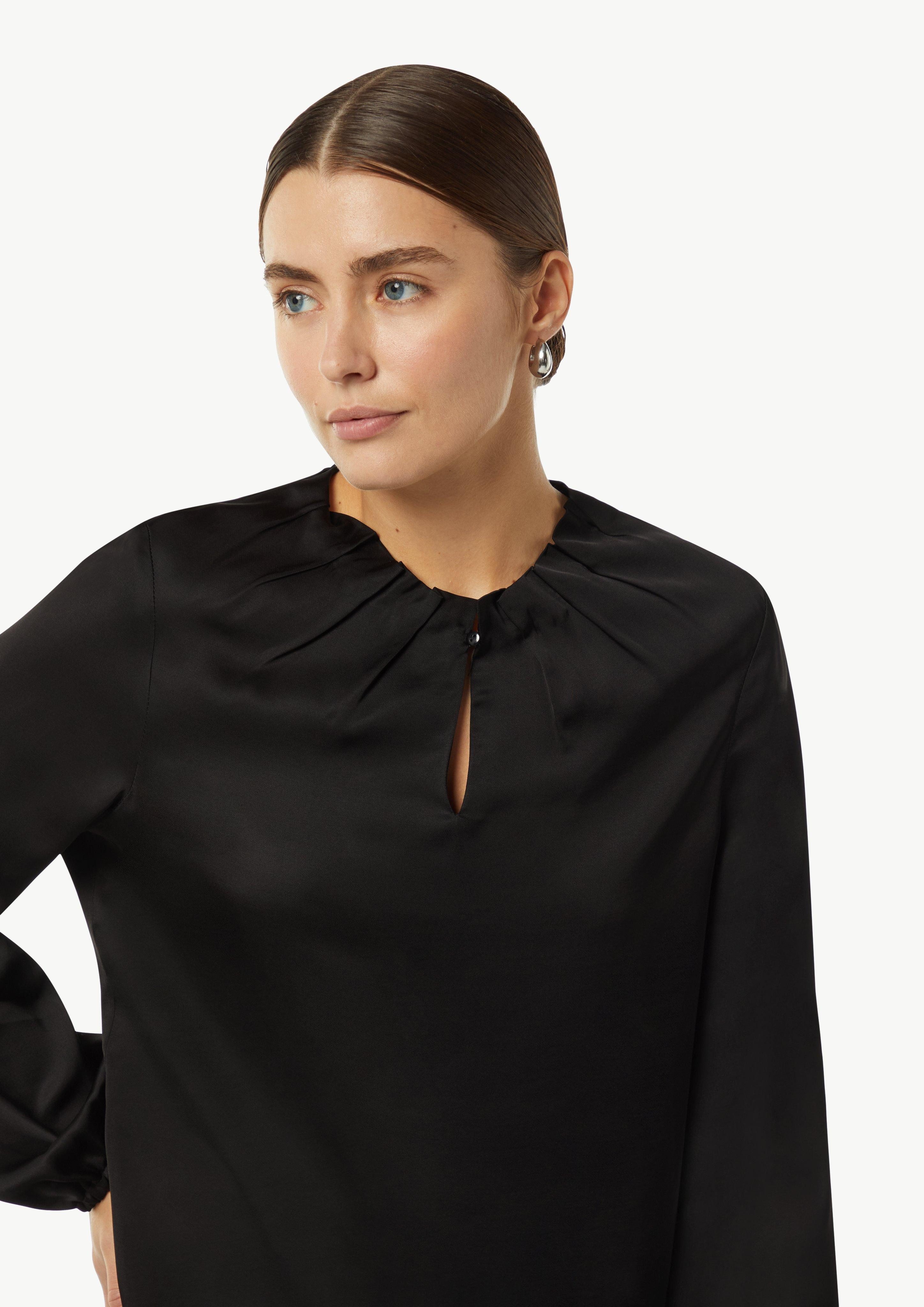 Comma Langarmbluse Satin-Bluse mit Falten-Detail am günstig online kaufen