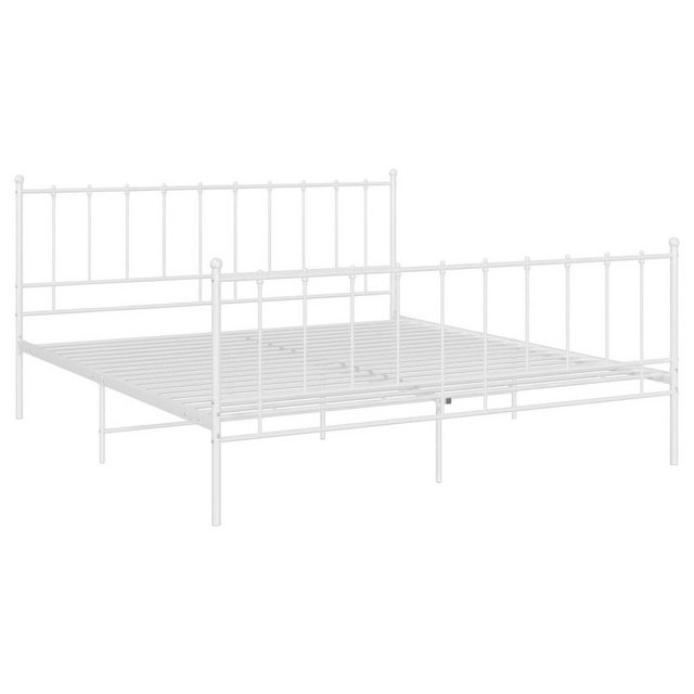 furnicato Bettgestell Bett Weiß Metall 180x200 cm (1-tlg) günstig online kaufen